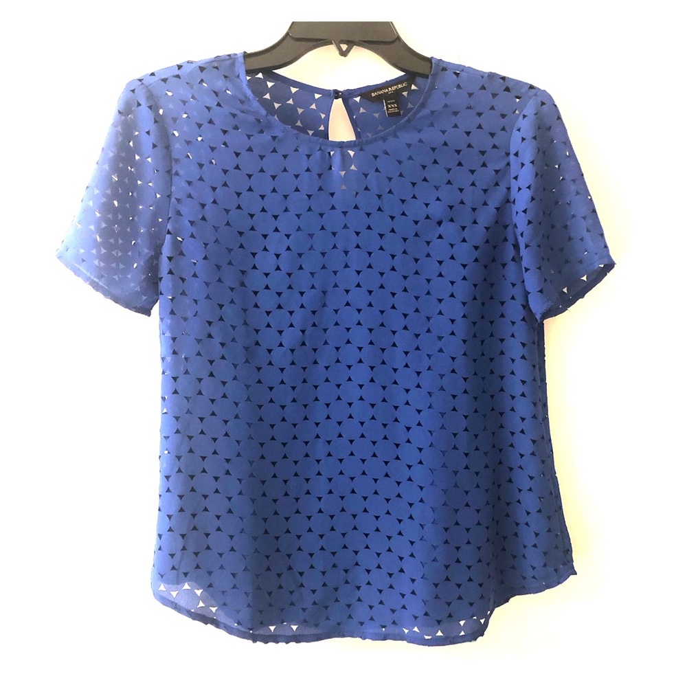 Blue Eyelet Banana Republic petite top